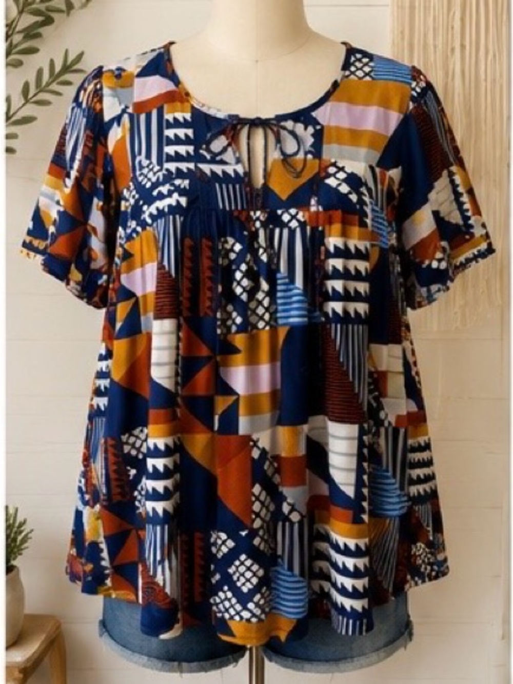 Anthropologie Porridge Ventura Abstract Blouse XS